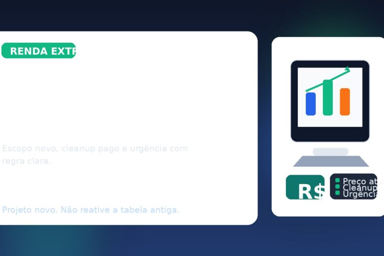 Freelancer revisando proposta e precificação no notebook após retorno de um cliente