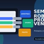 Sem portfólio robusto? O método da prova enxuta para fechar seu primeiro cliente de freela remoto Ilustração editorial de freelancer organizando amostras e uma oferta enxuta para conquistar o primeiro cliente de freela remoto